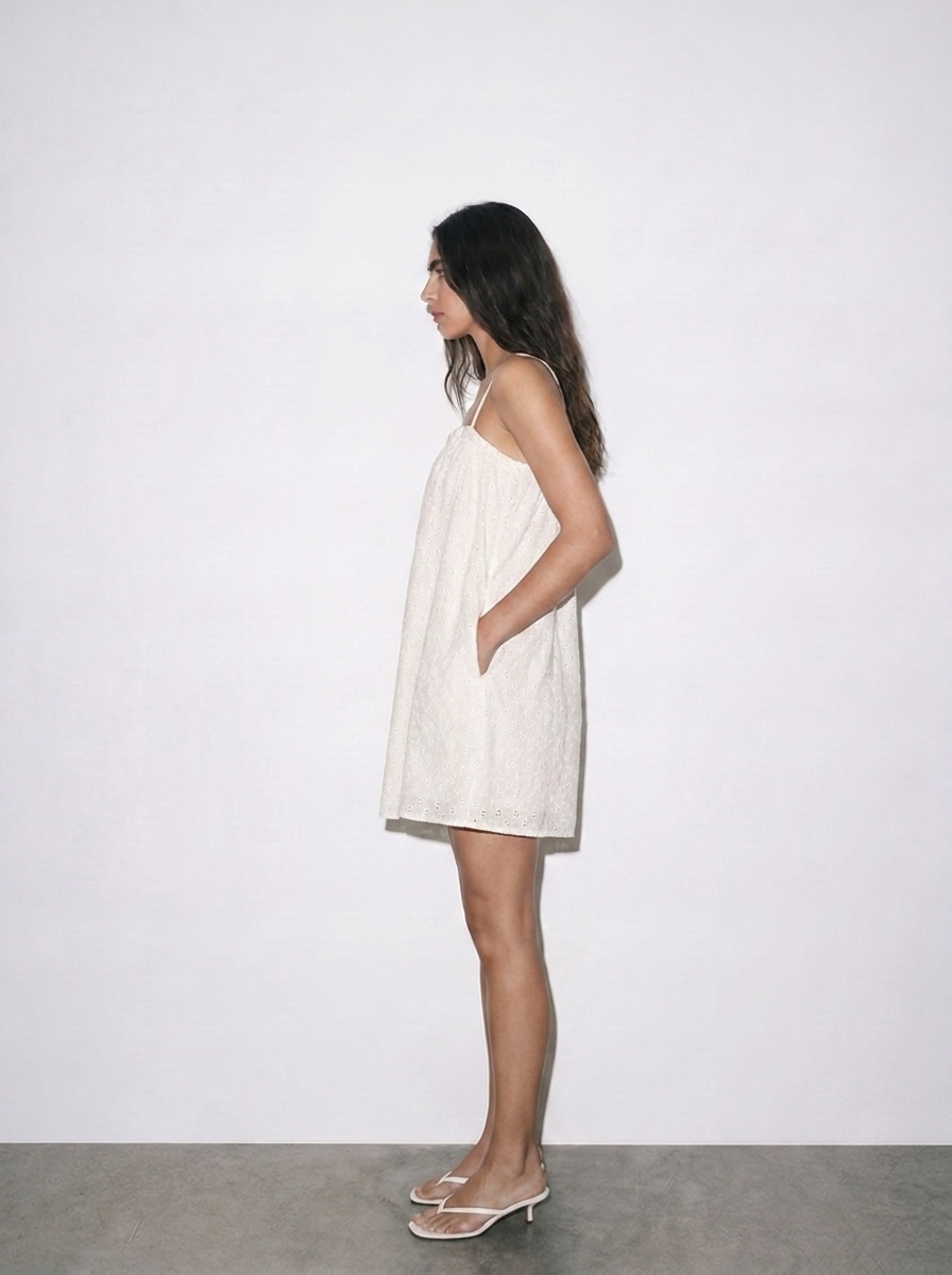 Eyelet Mini Dress